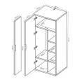 Шкаф 2Дв с зеркалом Асти / Asti Глянец Белый - Дуб Крафт MiroMark AS-113-WB