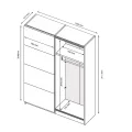 Шафа-купе з дзеркалом 1,5 х2, 1Доні / Doni Графіт MiroMark DN-15-GT
