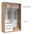 Шафа-купе з дзеркалом 1,5 х2, 1Доні / Doni Графіт MiroMark DN-15-GT