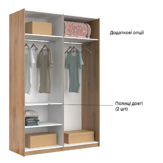 Шафа-купе з дзеркалом 1,5 х2, 1Доні / Doni Графіт MiroMark DN-15-GT