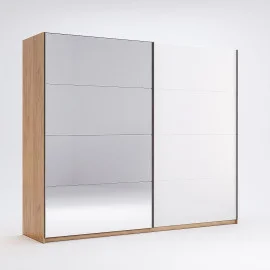 Шкаф-купе с зеркалом 2,5*2,1 Асти / Asti Глянец Белый - Дуб Крафт MiroMark AS-18-WB