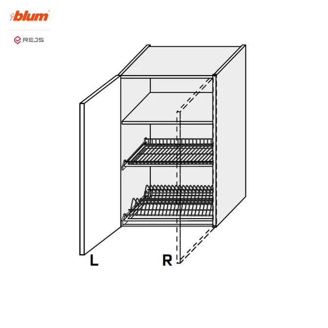 Кухонна секція Міленіум WG верхня 60ВС/900 1дв Сушка Pro Blum  +  Rejs Ліва ML-579W/01L MiroMark