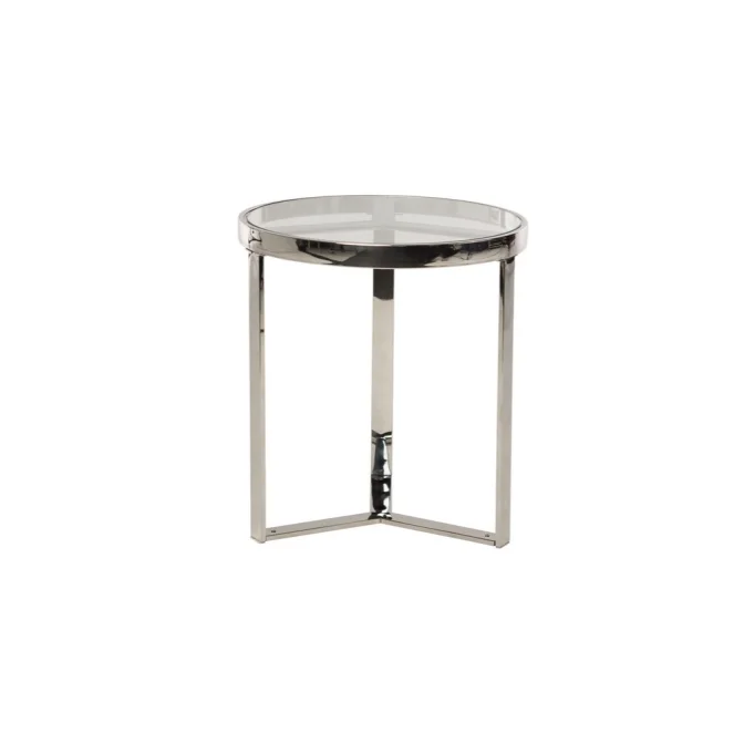 Кофейный стол CB-2 прозрачный серебро Vetro mebel