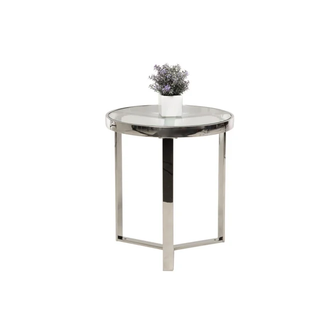 Кофейный стол CB-2 прозрачный серебро Vetro mebel