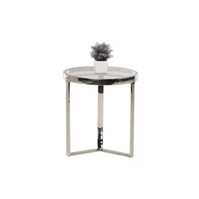 Кофейный стол CB-2 прозрачный серебро Vetro mebel