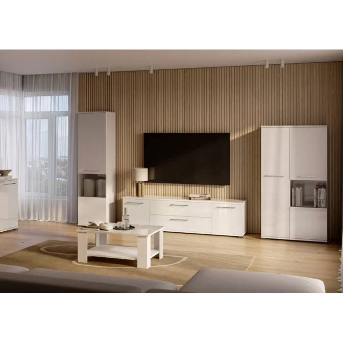 Тумба ТВ 1,5м Фемелі / Family Глянець Білий MiroMark FM-150-WB