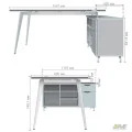 Робоче місце + USB Delta DL-100R (1790х1200х750мм) Блеквуд Ячмінний/Каркас білий/Опора білий беж AMF