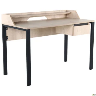 Компьютерный стол Pluto Top SH (1200х600х750) Дуб Эндгрейн/Черный графит AMF