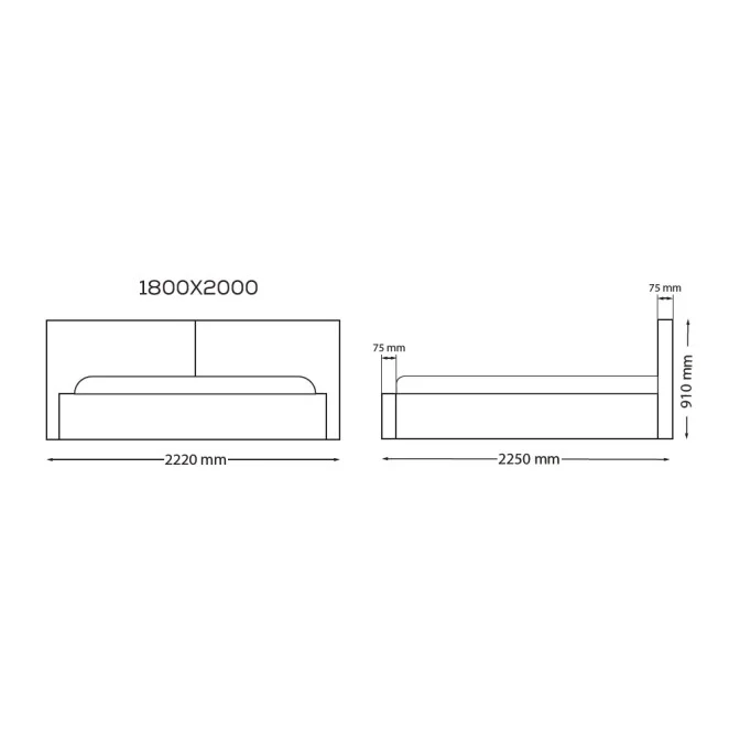 Кровать Мягкая обивка с подъёмным механизмом 1,8х2,0 Дуо / Duo MiroMark SF-48-DU