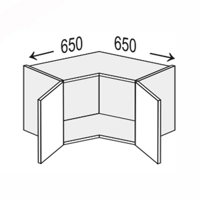 Кухонная секция Миллениум WG верхняя Угол В 90° 650х650/450 2дв ML-390W/01 MiroMark
