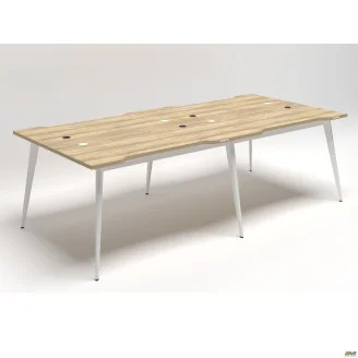 Рабочая станция Delta DL-104 (2380х1200х750мм) Блэквуд Ячменный/Каркас белый AMF