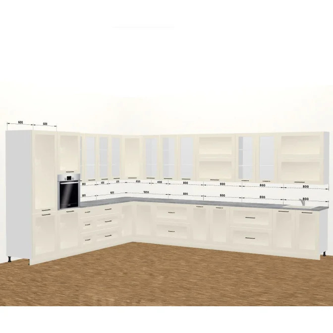 Кухня Винтаж 6,4 м В 900 Витрина Pro MiroMark