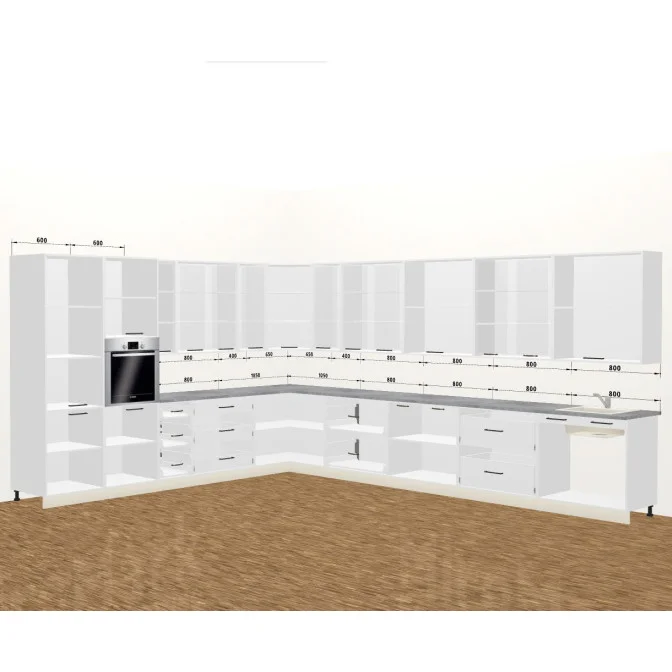 Кухня Винтаж 6,4 м В 900 Витрина Pro MiroMark