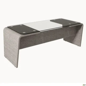 Стіл керівника скло AT-102 (2075х800х760) Венге сірий/графіт AMF