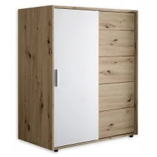 Комод 1Дв 5Ящ Кейс / Case Дуб Артизан - Белый MiroMark 38310T2M