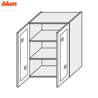 Кухонна секція Мері верхня 80В/720 2дв Вітрина Pro Blum MR-487W/9003gl MiroMark