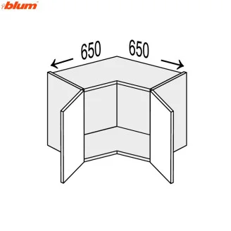 Кухонна секція Вінтаж верхній Кут В 90° 650х650/360 2дв Pro Blum VN-191W/9003 MiroMark