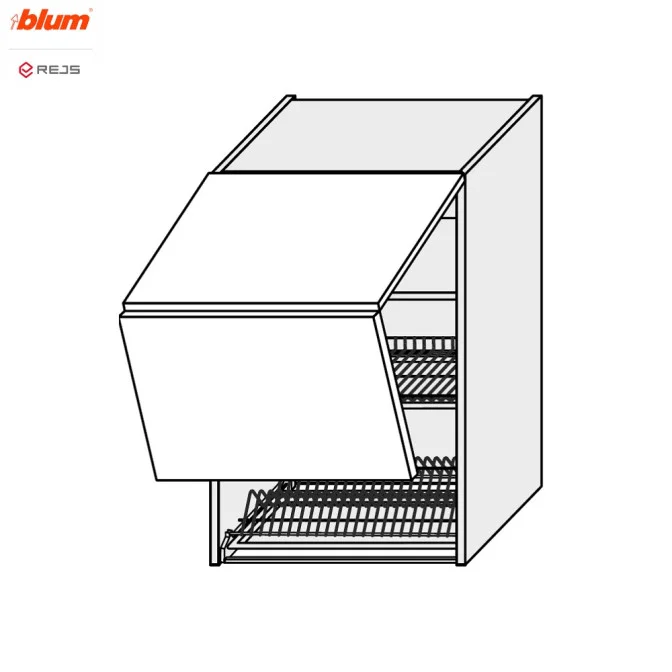 Кухонная секция Валенсия верхняя 80ВС/900 2дв Сушка Aventos Pro Blum  +  Rejs VL-588W/9003 MiroMark