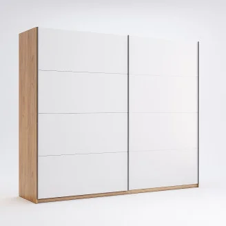 Шафа-купе без дзеркала 2,5*2,1 Асті / Asti Глянець Білий - Дуб Крафт MiroMark AS-25-WB