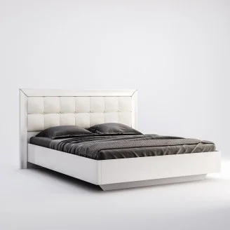 Ліжко з м'якою спинкою 1,4*2,0 Белла / Bella Глянець білий MiroMark BL-34-WB