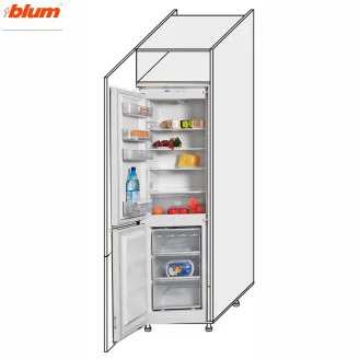 Кухонная секция Мери Пенал 60ПХ/2140 Холодильник Pro Blum MR-767W/9003gl MiroMark