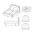 Кровать без каркаса 1,4*2,0 Асти / Asti Глянец Белый - Дуб Крафт MiroMark AS-34-WB