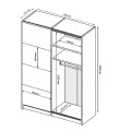 Шкаф-купе с зеркалом 1,5*2,4 Асти / Asti Глянец Белый - Дуб Крафт MiroMark AS-84-WB