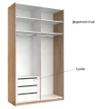 Шкаф-купе с зеркалом 1,5*2,4 Асти / Asti Глянец Белый - Дуб Крафт MiroMark AS-84-WB
