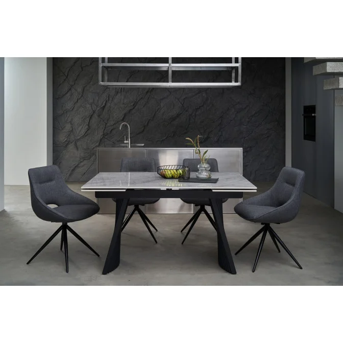 Керамический стол Олимпия ТМL-985 грецкий ребекка  +  черный Vetro mebel