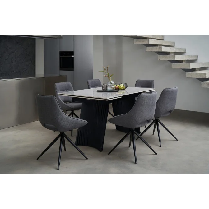 Керамический стол Олимпия ТМL-985 грецкий ребекка  +  черный Vetro mebel
