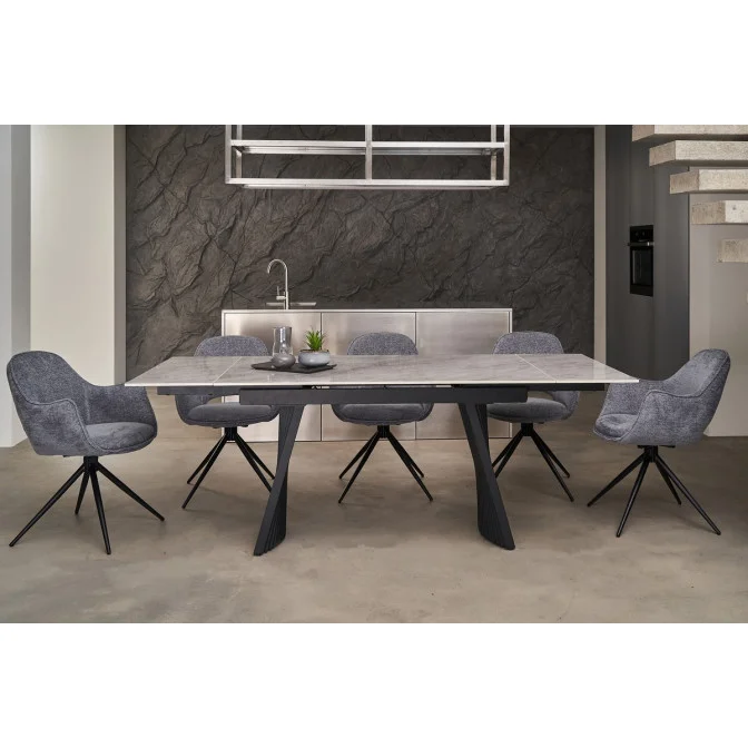 Керамический стол Олимпия ТМL-985 грецкий ребекка  +  черный Vetro mebel