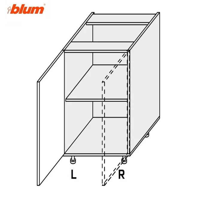Кухонная секция нижняя Миллениум 20Н/820 1дв Pro Blum Левая ML-023W/9003L MiroMark