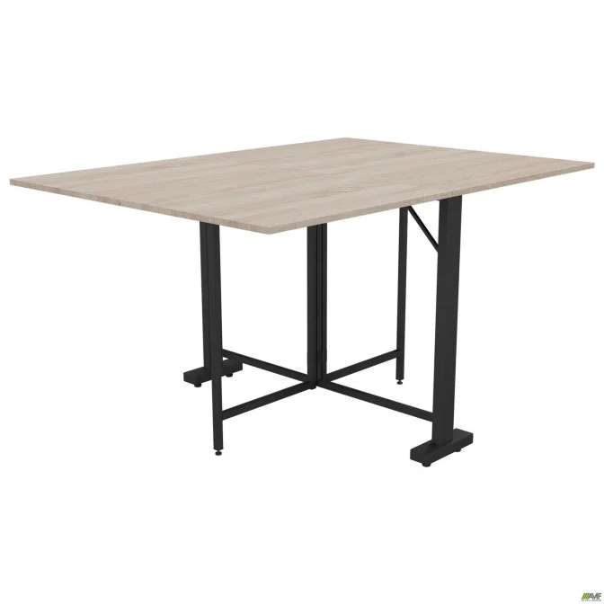 Раскладной стол Fold 2 FL2 1400 (1380/210х1000х750Н) черный/Дуб Сонома AMF