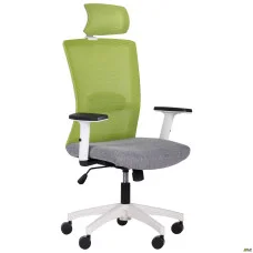 Кресло Uran White HR сиденье Сидней-20/спинка Сетка SL-06 салатовая AMF