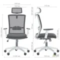 Кресло Uran White HR сиденье Сидней-20/спинка Сетка SL-06 салатовая AMF