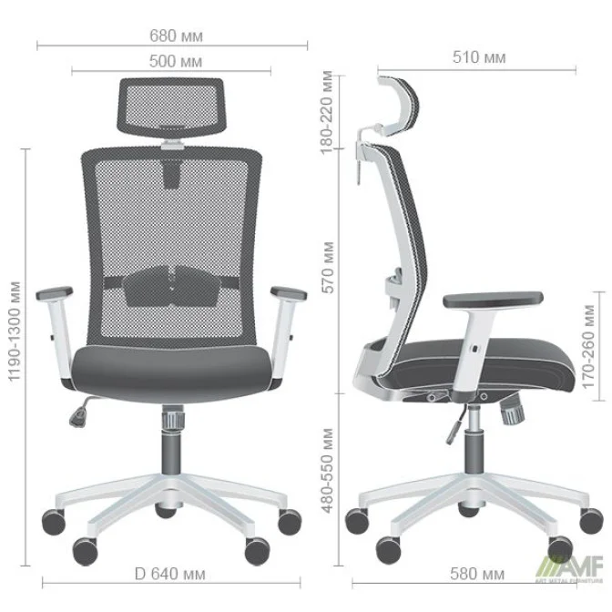 Кресло Uran White HR сиденье Сидней-20/спинка Сетка SL-06 салатовая AMF