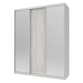Шкаф-купе Сити Лайт 1 ДСП / 2 Зеркала 180х60х225 Doros