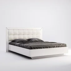 Ліжко з м'якою спинкою 1,6*2,0 Белла / Bella Глянець білий MiroMark BL-37-WB