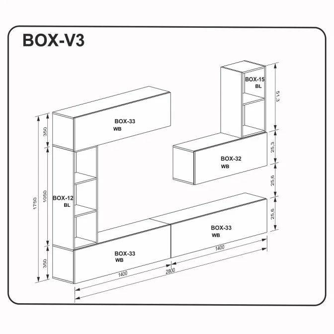 Комплект у вітальню BOX V3 MiroMark