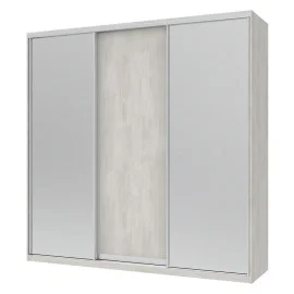 Шкаф-купе Сити Лайт 1 ДСП / 2 Зеркала 225х60х225 Doros