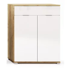 Комод 2Дв 1Ящ Асті / Asti Глянець Білий - Дуб Крафт MiroMark AS-62-WB
