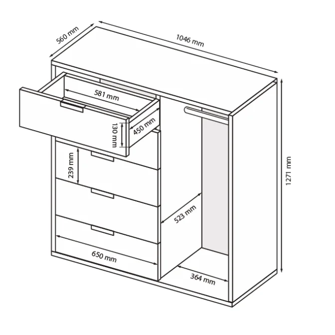 Комод Люция 5Шх MiroMark фото