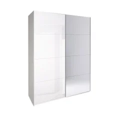 Шафа-купе 1,5х2,1 із дзеркалом Імперія / Imperia Глянець Білий MiroMark MP-17-WB