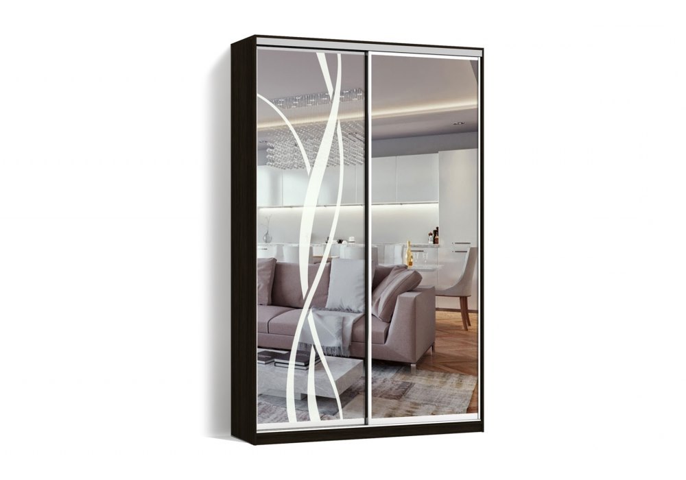 Шафа-купе Класик-1 Дводверна Дзеркало  +  Піскострум Luxe Studio Matroluxe