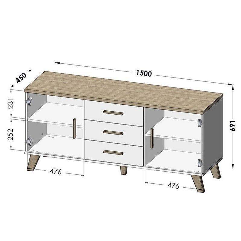Комод Lotta 150 2D3S Cama
